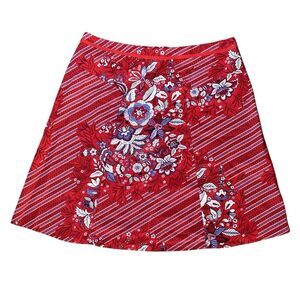 Live A Little Red Paisley Bandana Boho A-Line Skirt Women’s 18W